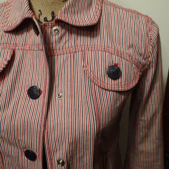 Marc Jacobs Red and Navy Blue Stripped Jacket - Picture 4 of 4